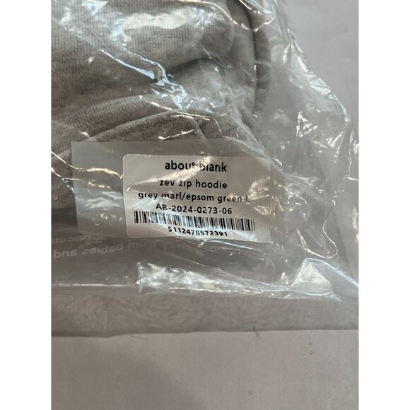 About Blank Zev Zip Hoodie in Grey Marl Epsom Green - Picture 5 of 6